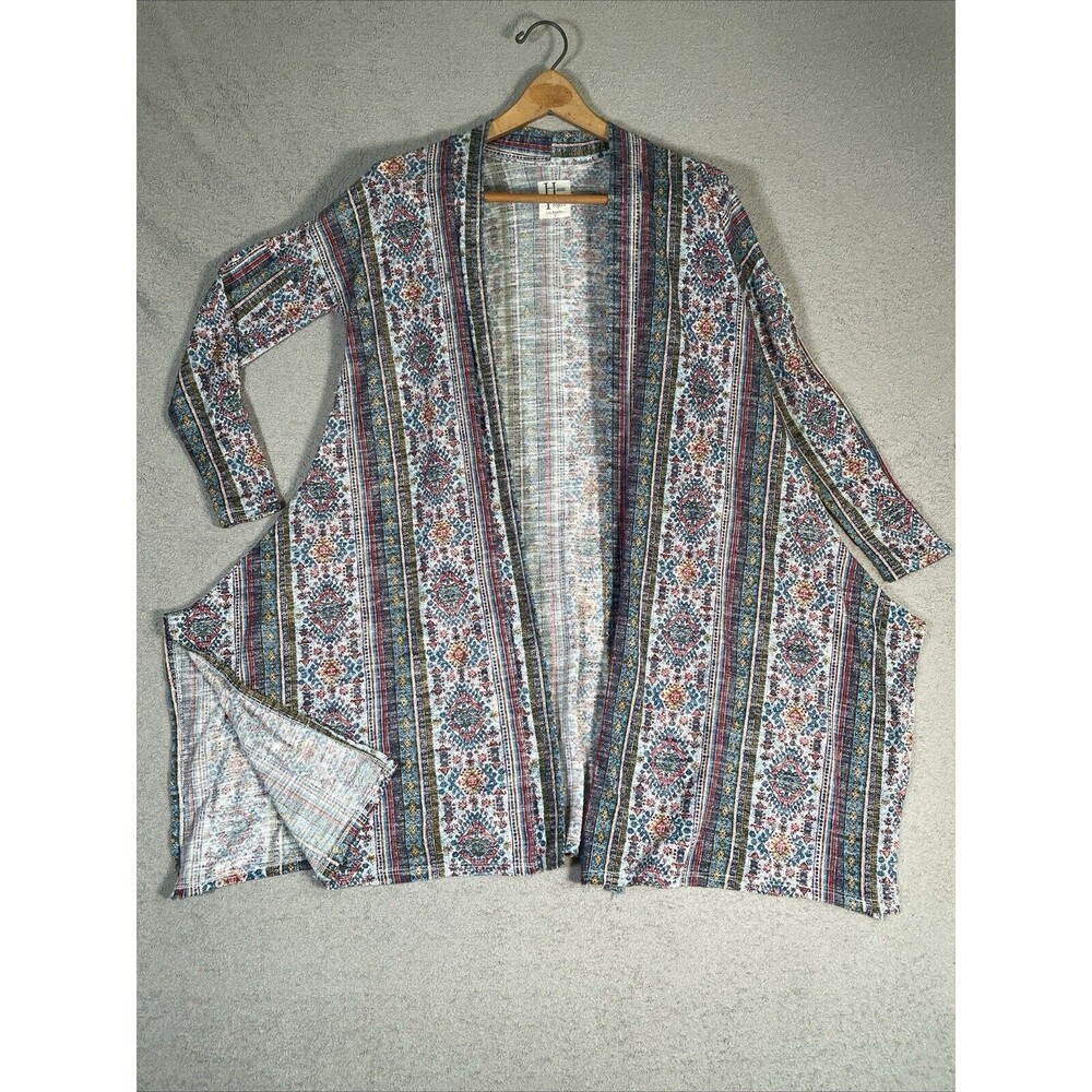 Haute Project LA Size S Boho‎ Gauze Geometric Long Sleeve Cover Up Duster